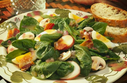 Fresh Greens with Hot Bacon Dressing