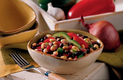 White & Black Beans w/ Onions & Peppers
