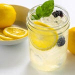 sparkling fresh lemonade with blackberries