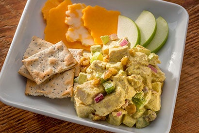 curry chicken salad with apples and walnuts